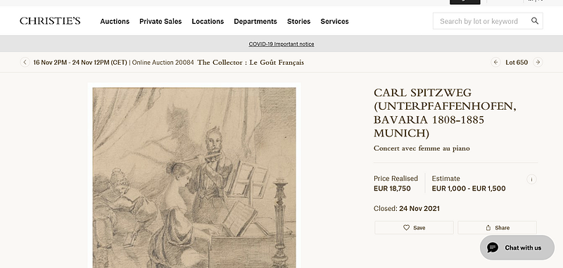 Puzzleteil der Geschichte | Am Mittwoch endete im Auktionshaus Christie's die Versteigerung für eine Carl Spitzweg Zeichnung. Sie befand sich einst in Leipzig und erzählt viel über deutsche Geschichte.