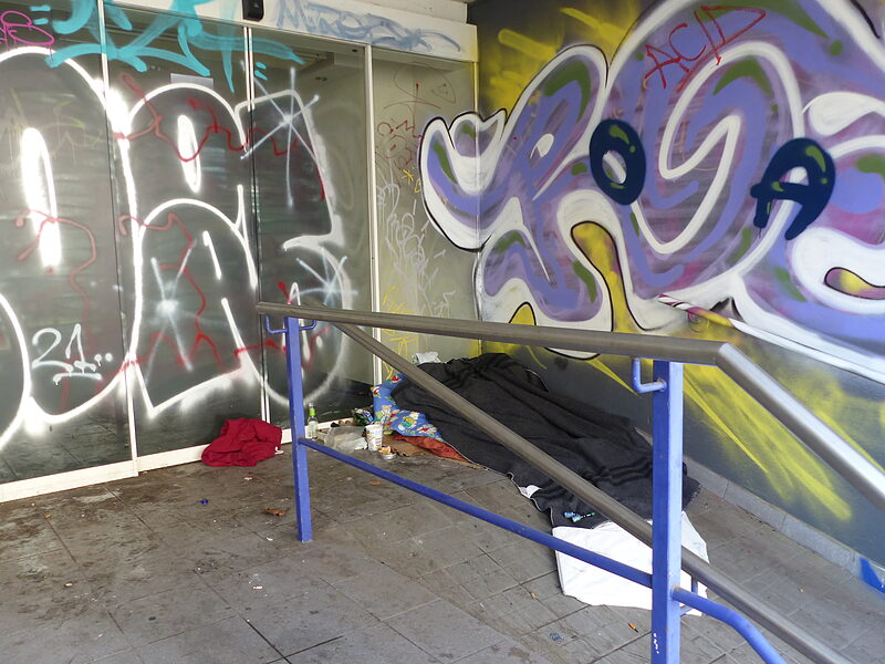 Schlafplatz für Obdachlose