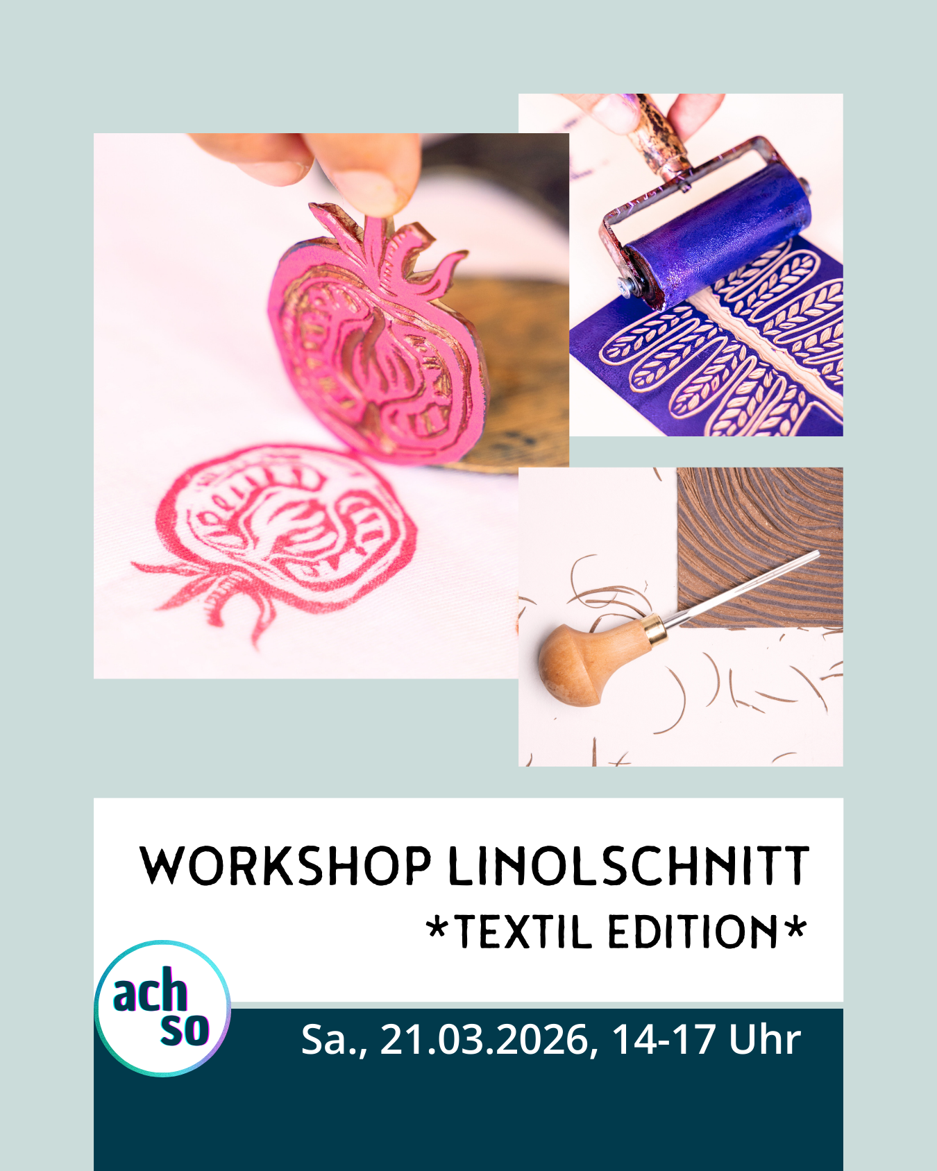 LINOLSCHNITT Workshop – Textil Edition ---
