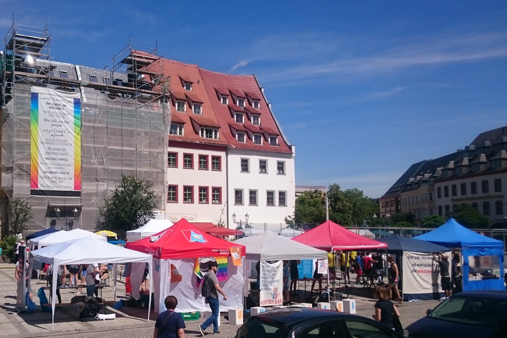   »Zeichen für eine solidarische Gesellschaft« | Vor den Landtagswahlen: Am Samstag startete die Marktplatz-Tour von »Wann, wenn nicht jetzt« in Zwickau  
